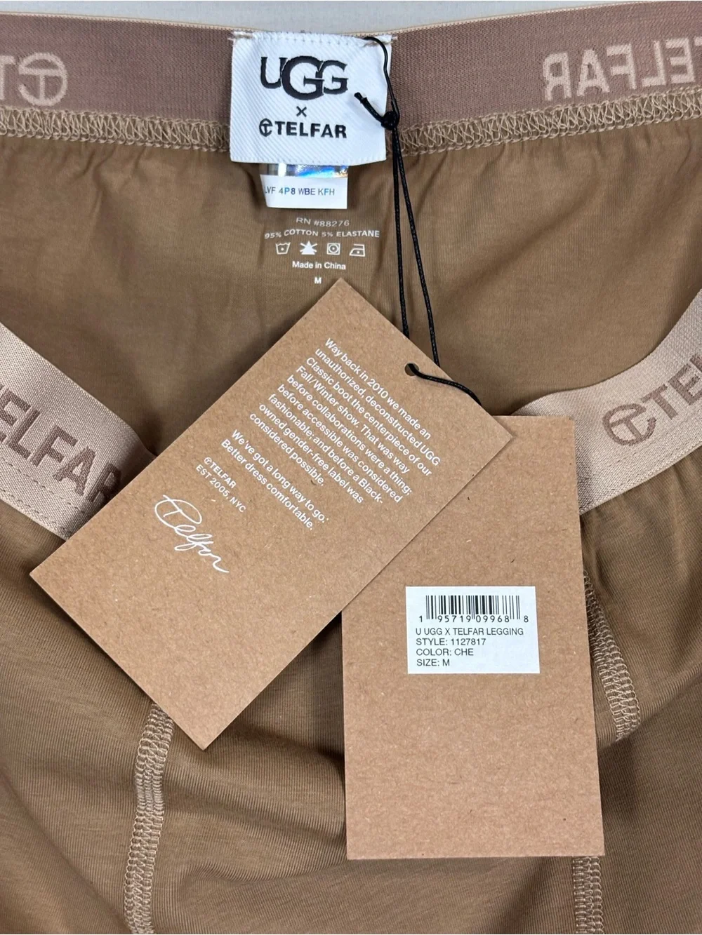 NWT UGG x TELFAR Logo Leggings Medium Camel Gender Inclusive Rare